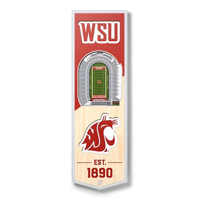 Washington State Cougars 6'' x 19'' 3D StadiumView Banner