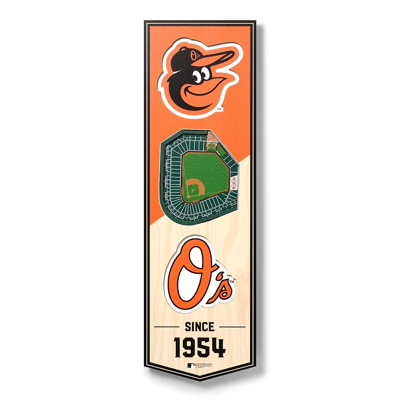 Baltimore Orioles 6'' x 19'' 3D StadiumView Banner