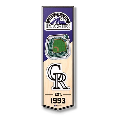 Colorado Rockies 6'' x 19'' 3D StadiumView Banner