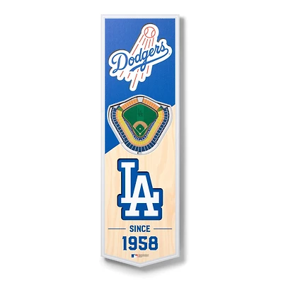 Los Angeles Dodgers 6'' x 19'' 3D StadiumView Banner