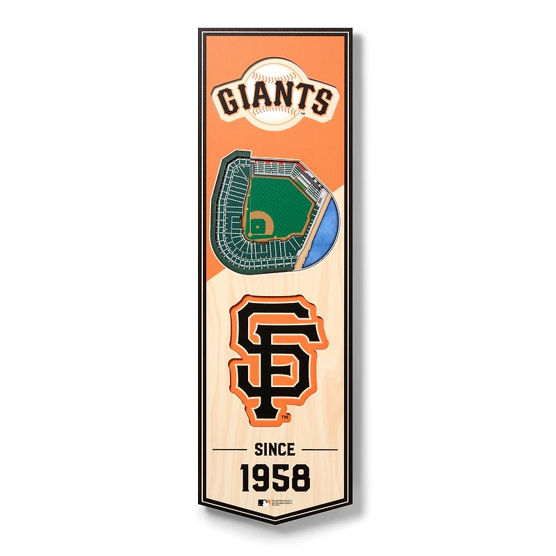 San Francisco Giants 6'' x 19'' 3D StadiumView Banner