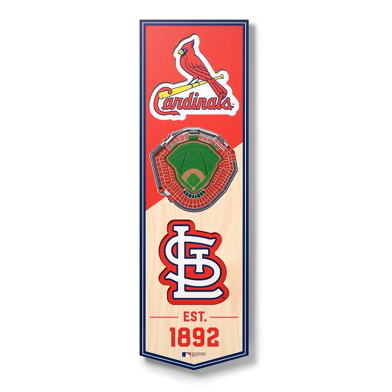 St. Louis Cardinals 6'' x 19'' 3D StadiumView Banner