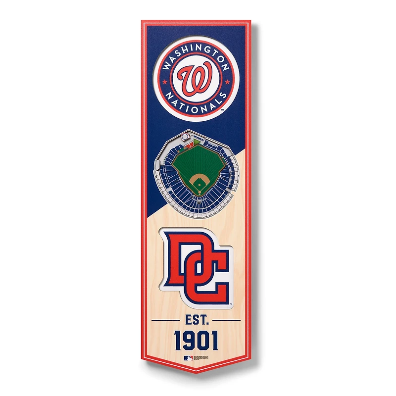 Washington Nationals 6'' x 19'' 3D StadiumView Banner