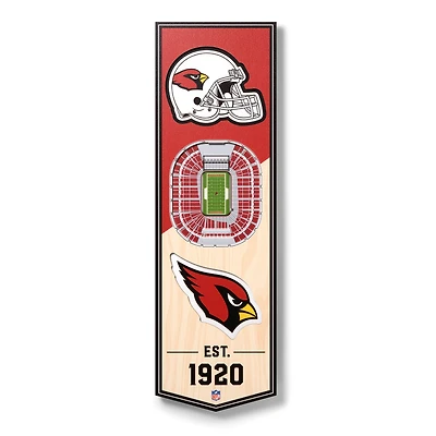 Arizona Cardinals 6'' x 19'' 3D StadiumView Banner