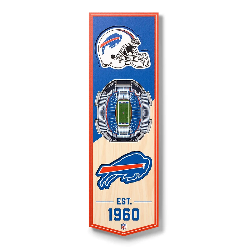 Buffalo Bills 6'' x 19'' 3D StadiumView Banner