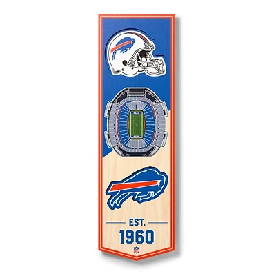 Buffalo Bills 6'' x 19'' 3D StadiumView Banner