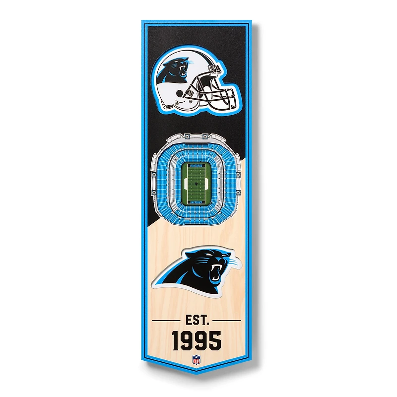 Carolina Panthers 6'' x 19'' 3D StadiumView Banner