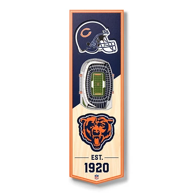 Chicago Bears 6'' x 19'' 3D StadiumView Banner