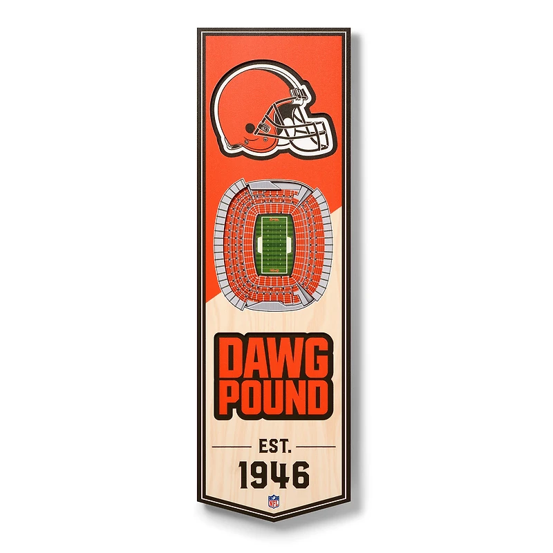 Cleveland Browns 6'' x 19'' 3D StadiumView Banner