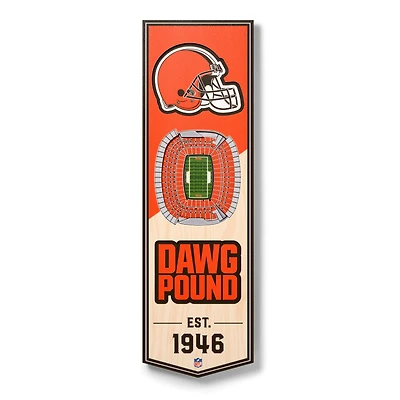 Cleveland Browns 6'' x 19'' 3D StadiumView Banner