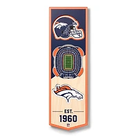 Denver Broncos 6'' x 19'' 3D StadiumView Banner