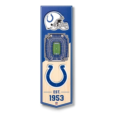 Indianapolis Colts 6'' x 19'' 3D StadiumView Banner