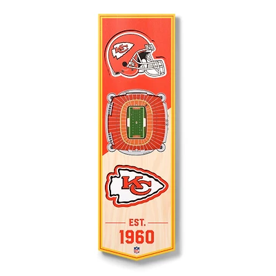 Kansas City Chiefs 6'' x 19'' 3D StadiumView Banner