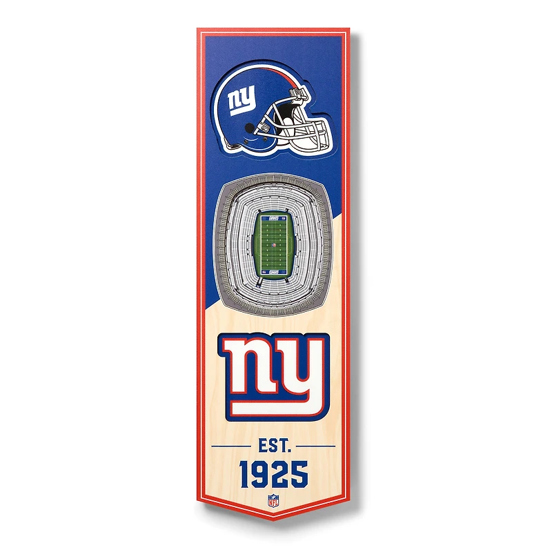 New York Giants 6'' x 19'' 3D StadiumView Banner