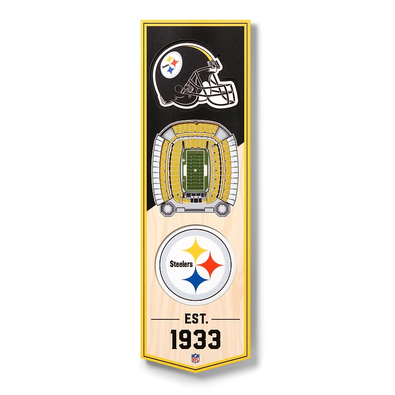 Pittsburgh Steelers 6'' x 19'' 3D StadiumView Banner