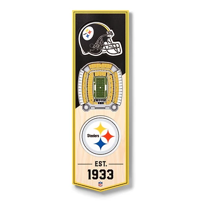 Pittsburgh Steelers 6'' x 19'' 3D StadiumView Banner