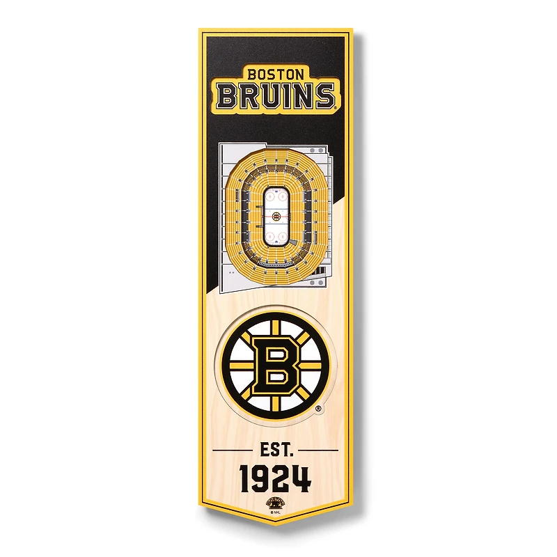 Boston Bruins 6'' x 19'' 3D StadiumView Banner