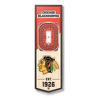 Chicago Blackhawks 6'' x 19'' 3D StadiumView Banner