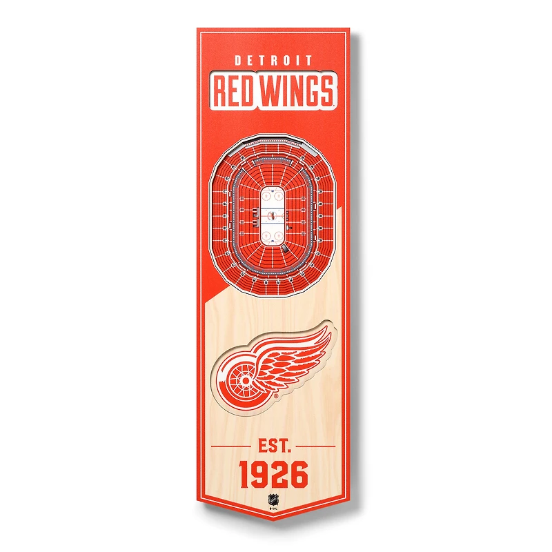Detroit Red Wings 6'' x 19'' 3D StadiumView Banner