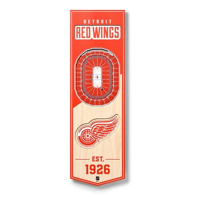 Detroit Red Wings 6'' x 19'' 3D StadiumView Banner