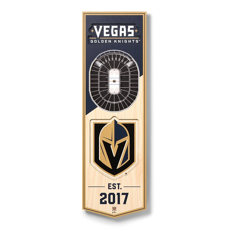 Vegas Golden Knights 6'' x 19'' 3D StadiumView Banner