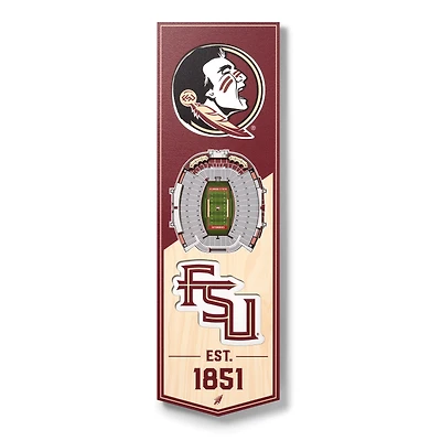 Florida State Seminoles 6'' x 19'' 3D StadiumView Banner