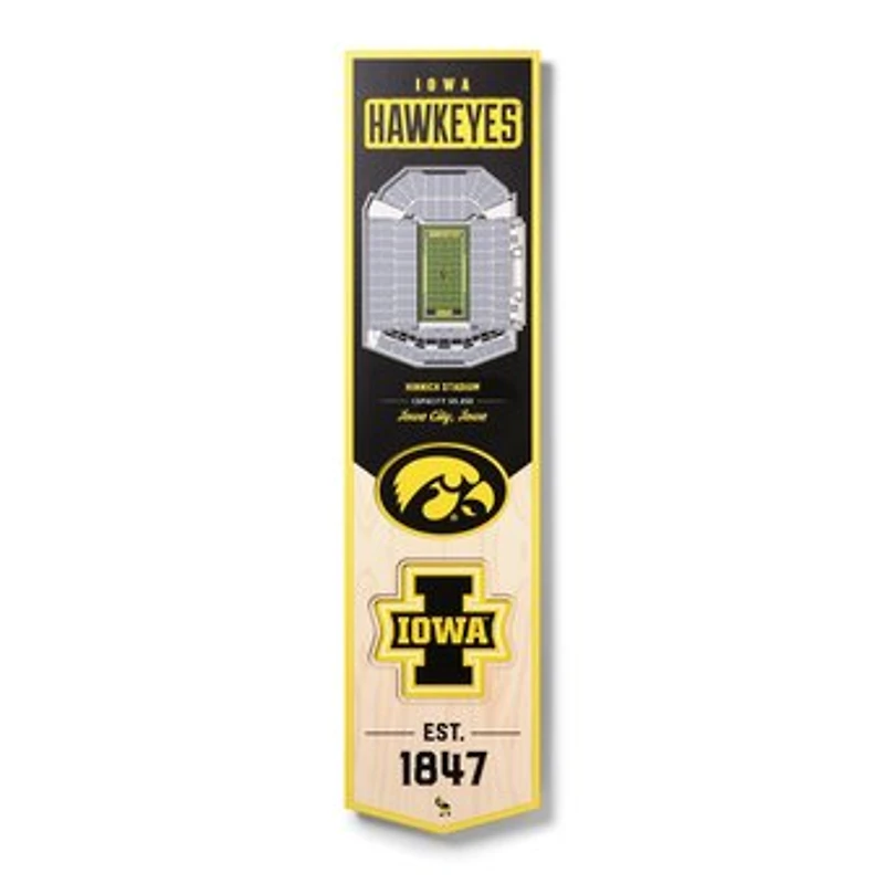 Iowa Hawkeyes 8'' x 32'' 3D StadiumView Banner