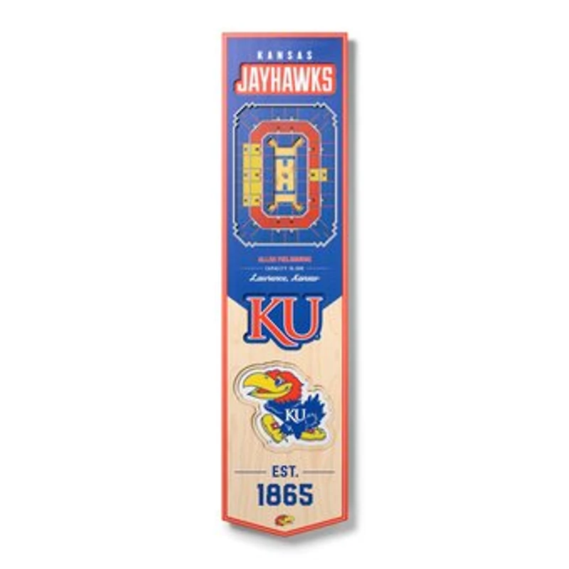 Kansas Jayhawks 8'' x 32'' 3D StadiumView Banner
