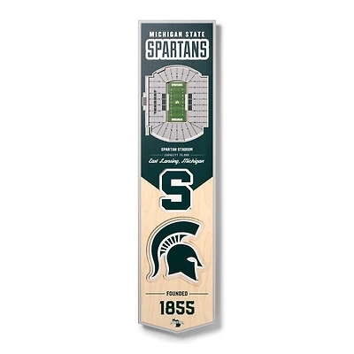 Michigan State Spartans 8'' x 32'' 3D StadiumView Banner