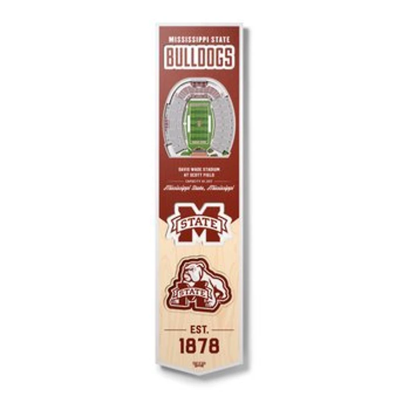 Mississippi State Bulldogs 8'' x 32'' 3D StadiumView Banner