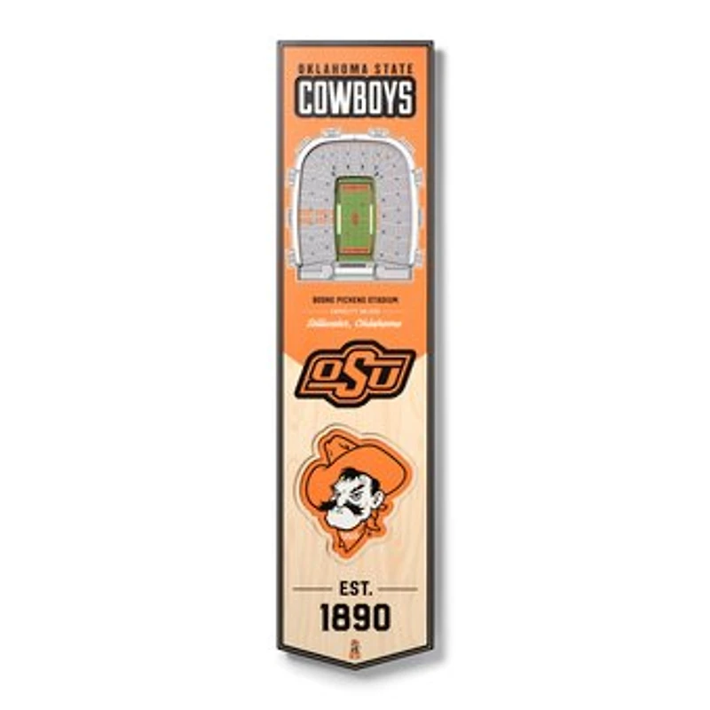 Oklahoma State Cowboys 8'' x 32'' 3D StadiumView Banner