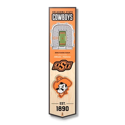 Oklahoma State Cowboys 8'' x 32'' 3D StadiumView Banner