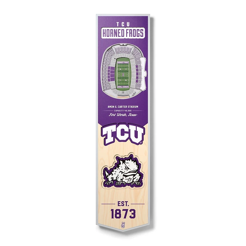 TCU Horned Frogs 8'' x 32'' 3D StadiumView Banner