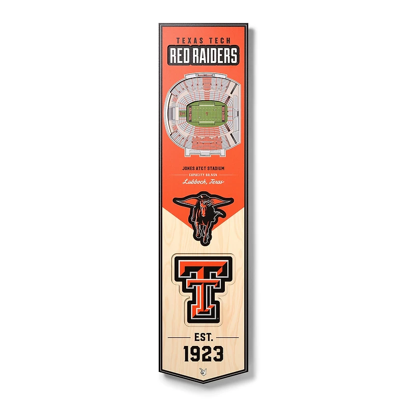 Texas Tech Red Raiders 8'' x 32'' 3D StadiumView Banner