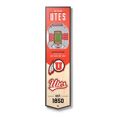Utah Utes 8'' x 32'' 3D StadiumView Banner