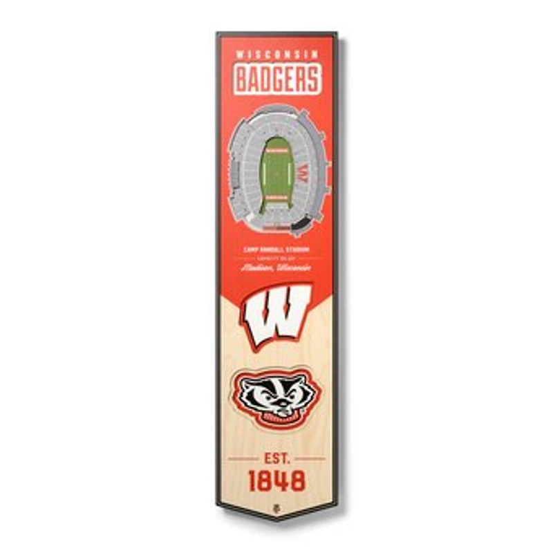 Wisconsin Badgers 8'' x 32'' 3D StadiumView Banner