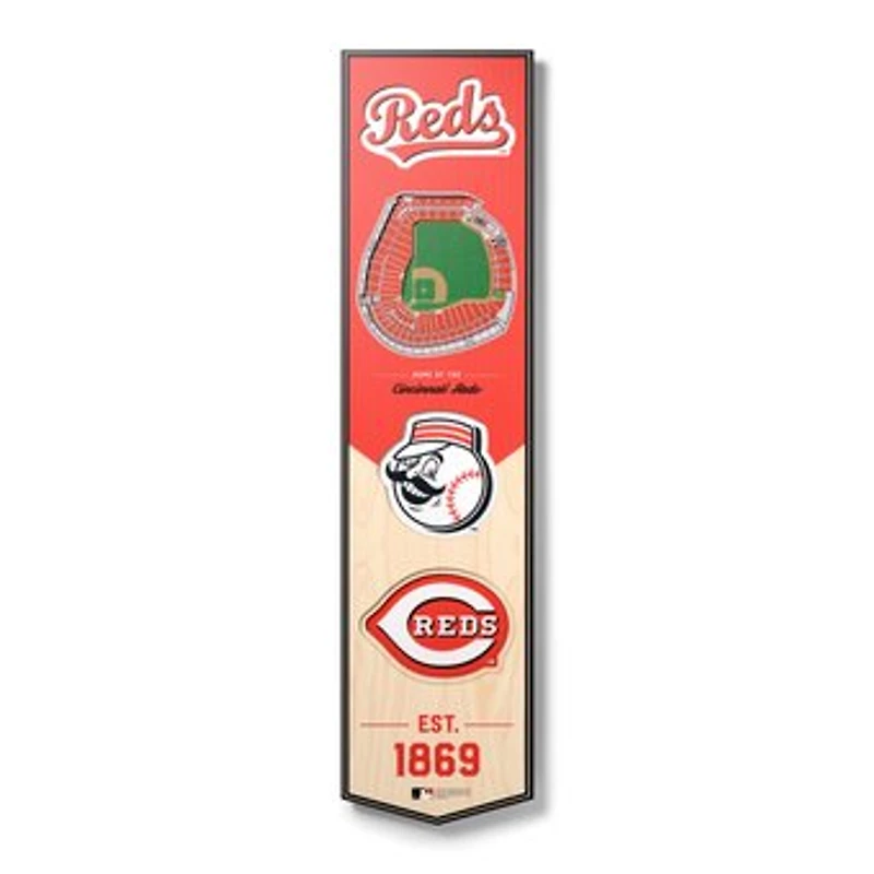 Cincinnati Reds 8'' x 32'' 3D StadiumView Banner