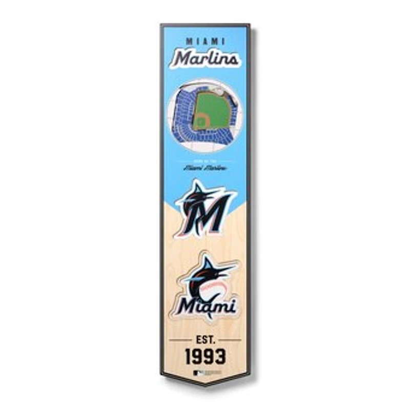 Miami Marlins 8'' x 32'' 3D StadiumView Banner