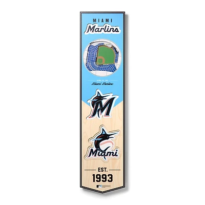 Miami Marlins 8'' x 32'' 3D StadiumView Banner
