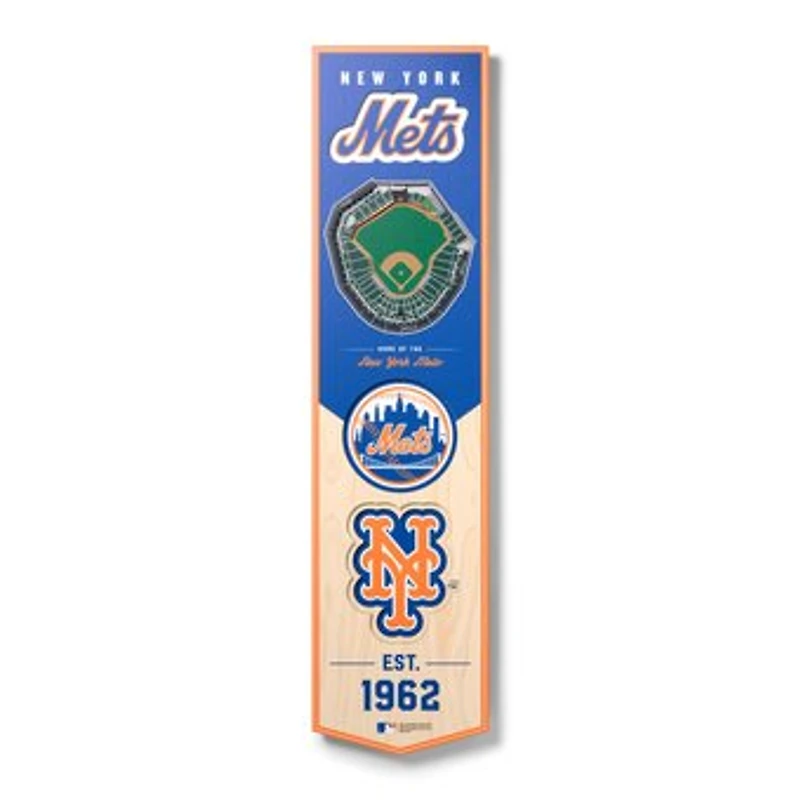 New York Mets 8'' x 32'' 3D StadiumView Banner