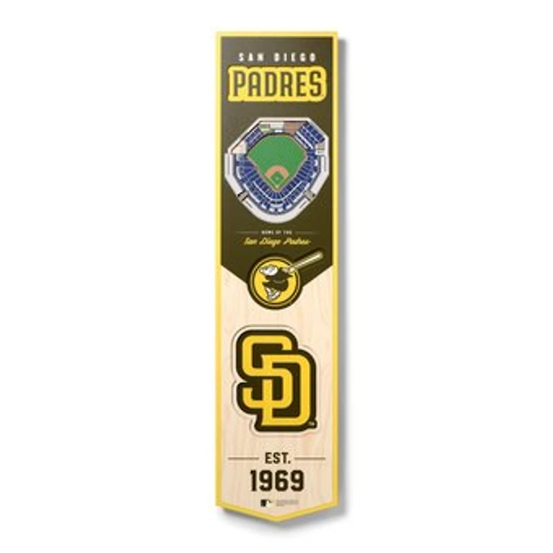 San Diego Padres 8'' x 32'' 3D StadiumView Banner