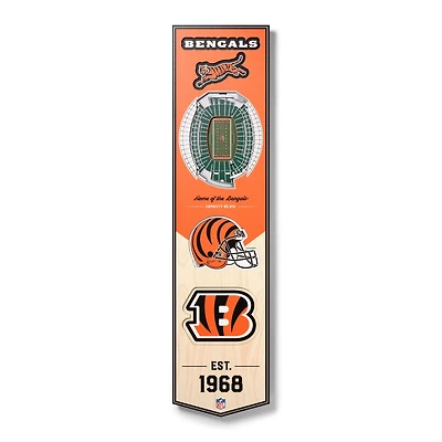 Cincinnati Bengals 8'' x 32'' 3D StadiumView Banner