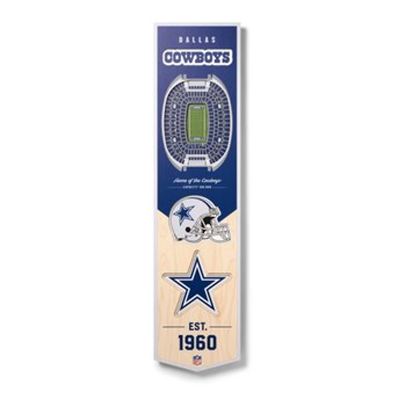 Dallas Cowboys 8'' x 32'' 3D StadiumView Banner