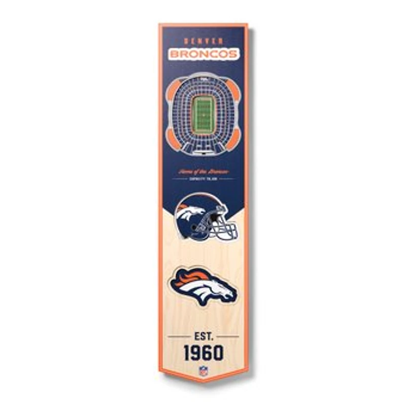 Denver Broncos 8'' x 32'' 3D StadiumView Banner