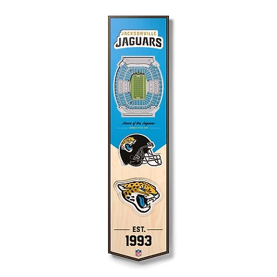 Jacksonville Jaguars 8'' x 32'' 3D StadiumView Banner