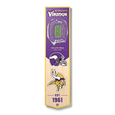 Minnesota Vikings 8'' x 32'' 3D StadiumView Banner