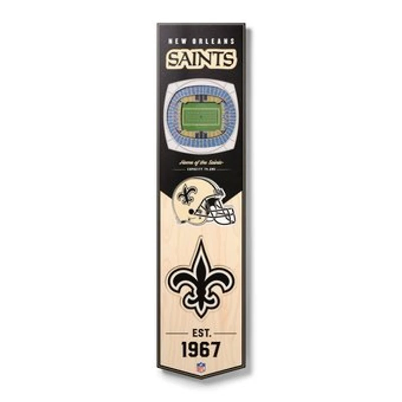 New Orleans Saints 8'' x 32'' 3D StadiumView Banner