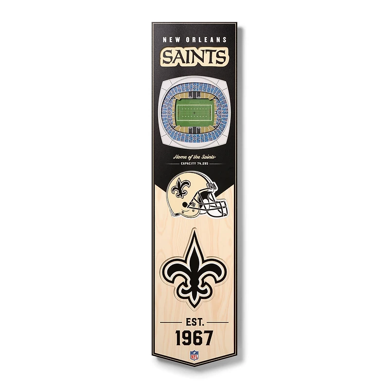 New Orleans Saints 8'' x 32'' 3D StadiumView Banner