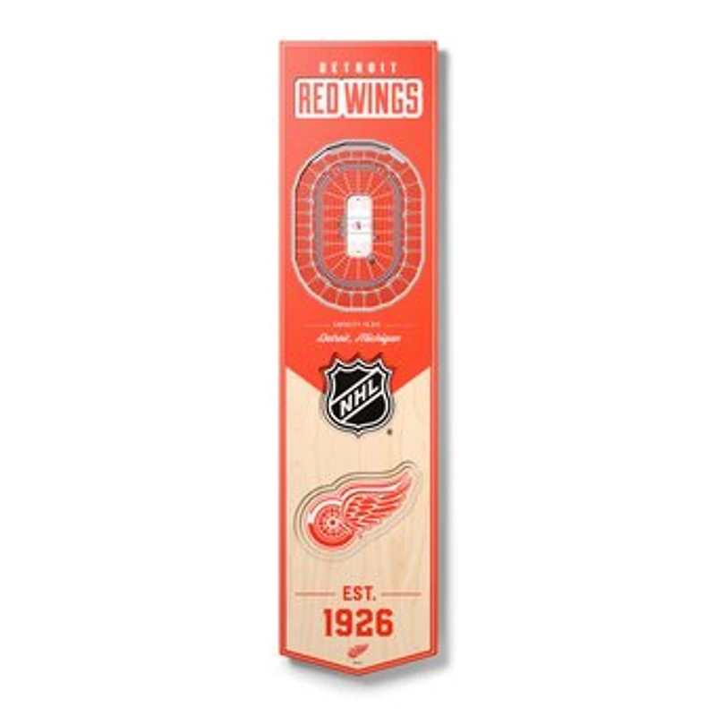Detroit Red Wings 8'' x 32'' 3D StadiumView Banner