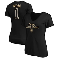 Women's Black Army Black Knights #1 Mom V-Neck T-Shirt